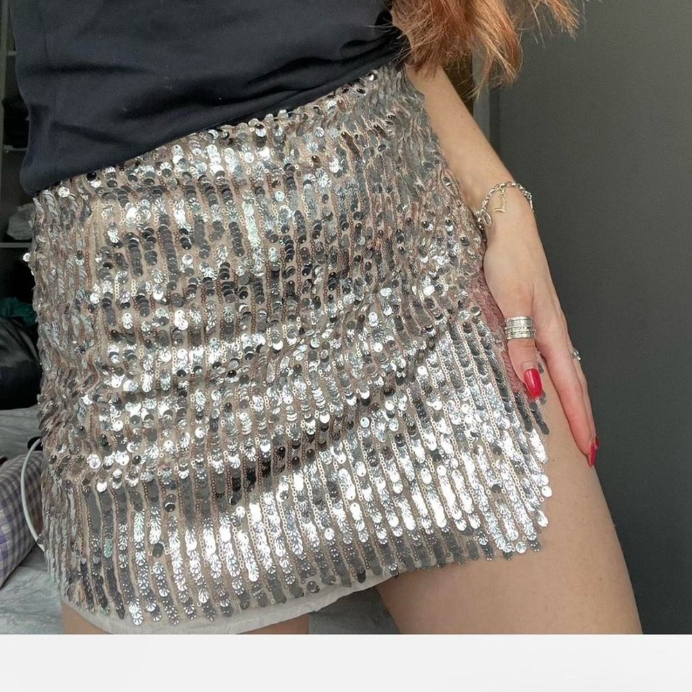 Free‎ People sequins gold mini skirt Ibiza festival vibes 2